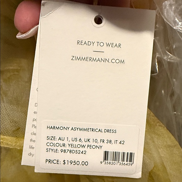 ZIMMERMANN | ✨NEW✨ Harmony Asymmetrical Dress in Yellow Peony - Picture 5 of 6